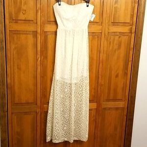 Strapless white dress